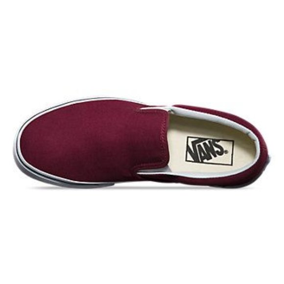 maroon van slip ons